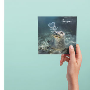 Carte bulles cardiaques qui gonflent les phoques