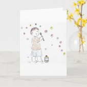 Carte Bulles d'anniversaire (Fleur jaune)