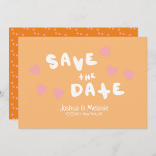 Carte Bulles super Coeurs dessinés Enregistrer les dates