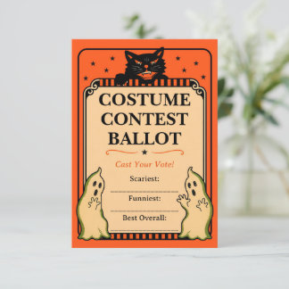 Carte Bulletin de vote de costume de style déco Hallowee