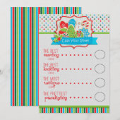 Carte Bulletin de vote de l'échange de cookies de Noël (Devant / Derrière)