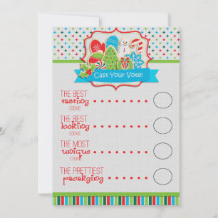 Carte Bulletin de vote de l'échange de cookies de Noël