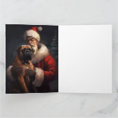 Carte Bullmastiff avec Noël Festif du Père Noël (Intérieur)