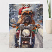 Carte Bullmastiff Chien équitation Moto Noël (Devant)