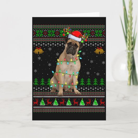 Carte Bullmastiff Dog Ugly Christmas Sweaters Holiday Sa (Devant)