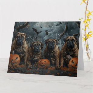Carte Bullmastiff Halloween nuit chien délice