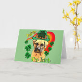 Carte Bullmastiff Jour de la Saint Patrick (Fleur jaune)