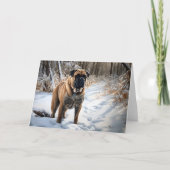 Carte Bullmastiff Laisser neiger Noël (Devant)