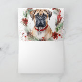 Carte Bullmastiff Noël Wreath Festive Pup (Intérieur)