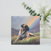 Carte Bullmastiff Rainbow Bridge Nom personnalisé du chi (Debout devant)