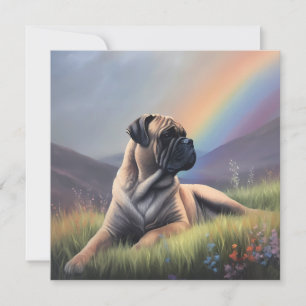 Carte Bullmastiff Rainbow Bridge Nom personnalisé du chi
