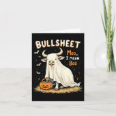Carte Bullsheet Cow Ghost Pun Drôle Halloween Trick Ou T (Devant)