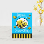Carte Bumble Bee fête d'anniversaire (Fleur jaune)