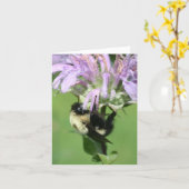 Carte Bumble Bee On Bee Balm Flower Photography Note (Fleur jaune)
