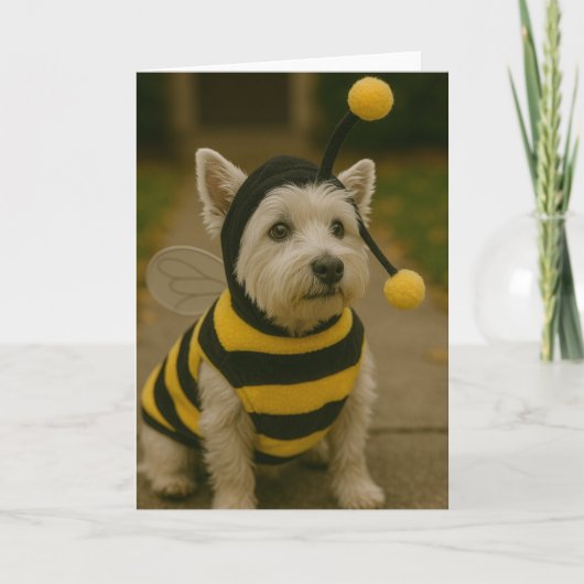 Carte Bumble Bee Westie Halloween (Devant)