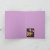 Carte bumblebee avec violettes anniversaire salutation (Intérieur)