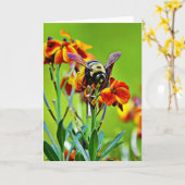 Carte Bumblebee Fleur sauvage Scripture Card Psaume 31:2 (Fleur jaune)