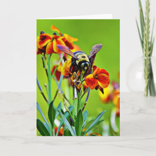 Carte Bumblebee Fleur sauvage Scripture Card Psaume 31:2