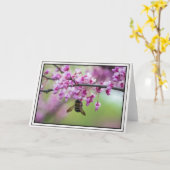 Carte Bumblebee sur Redbud Blossoms (Fleur jaune)