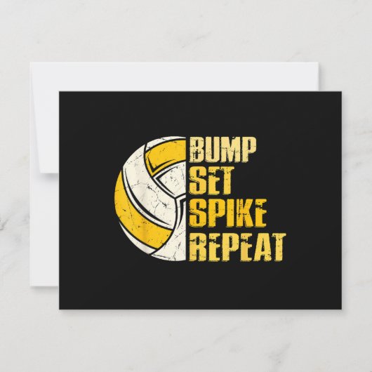 Carte Bump Set Spike Répéter Volleyball Funny (Devant)