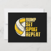Carte Bump Set Spike Répéter Volleyball Funny (Dos)
