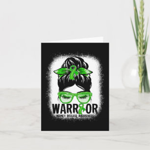 Carte Bun Leopard Green Ribbon Maladie du rein Guerrier 