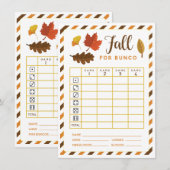 Carte Bunco automne août septembre octobre Thème (Devant / Derrière)