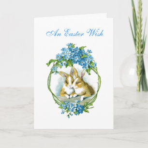 Carte Bunnies Pâques vintage