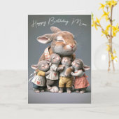 Carte Bunnies pour l'anniversaire de maman (Fleur jaune)