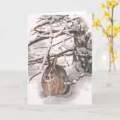 Carte Bunny à la recherche d'un abri (Fleur jaune)