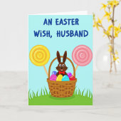 Carte Bunny And Eggs Holiday Card (Fleur jaune)