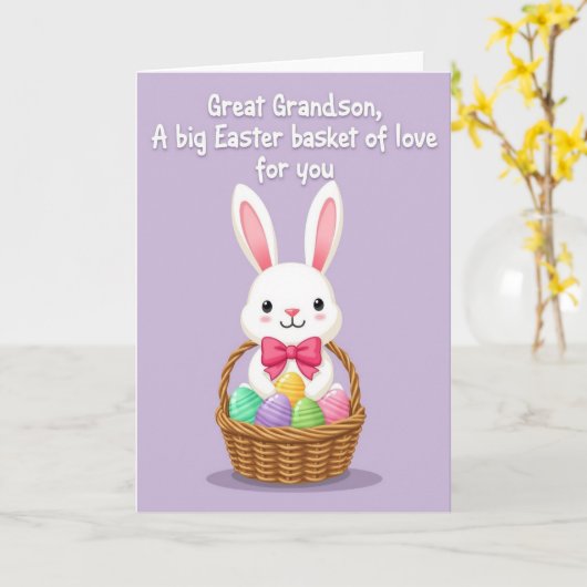 Carte Bunny Basket Easter Card (Fleur jaune)