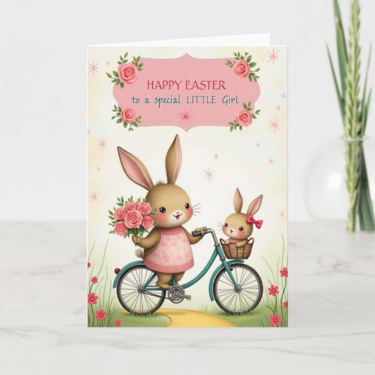 Carte Bunny Bicycle Ride Greeting Card (Devant)