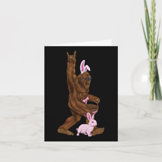 Carte Bunny Bigfoot Pâques Dans Un Byskis Amusant Dimanc (Devant)