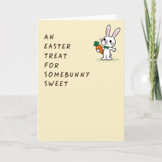 Carte Bunny Carrot Treat Easter Card (Devant)