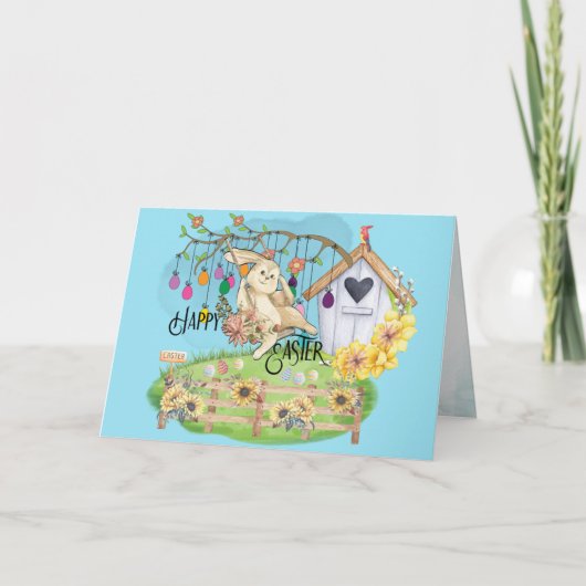 Carte Bunny célèbre le jour de Pâques (Devant)