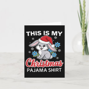 Carte Bunny Christmas Pajama Père Noël Rabbit Lover