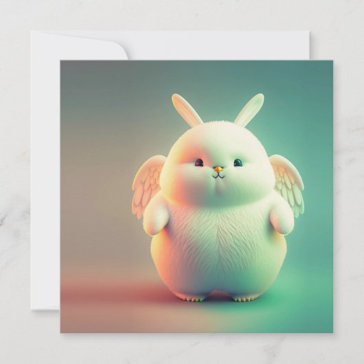 Carte Bunny Chubby Avec Ailes (Devant)