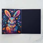 Carte Bunny coloré Texte personnalisé (Intérieur)