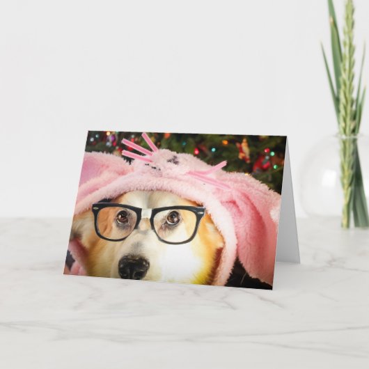 Carte Bunny Corgi Salutation de Pâques (Devant)