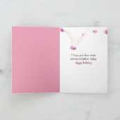 Carte Bunny d'anniversaire tenant une coupe de café (Intérieur)