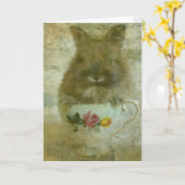 Carte Bunny dans Teacup (Fleur jaune)