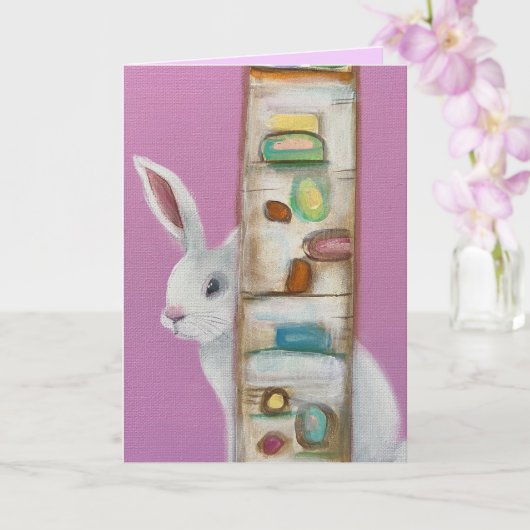 Carte Bunny d'art Whimsical 3 (Orchidée)