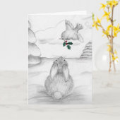Carte Bunny de Noël (Fleur jaune)