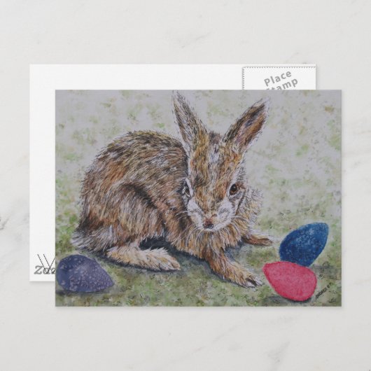 Carte Bunny de Pâques (Devant / Derrière)