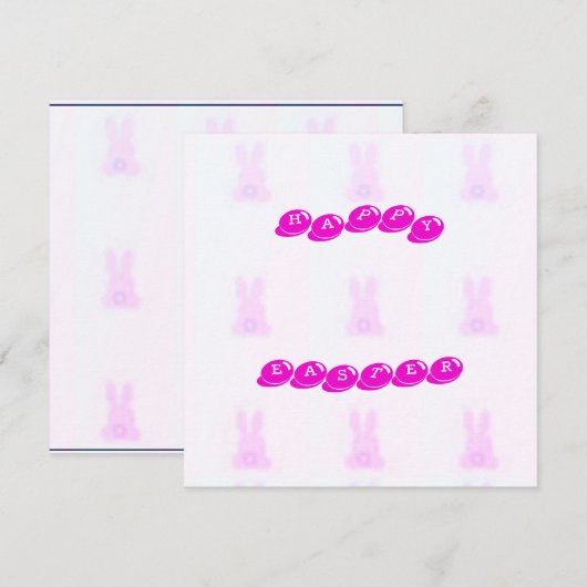 Carte Bunny de Pâques (Devant / Derrière)