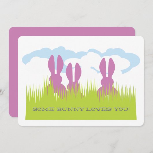 Carte Bunny de Pâques (Devant / Derrière)