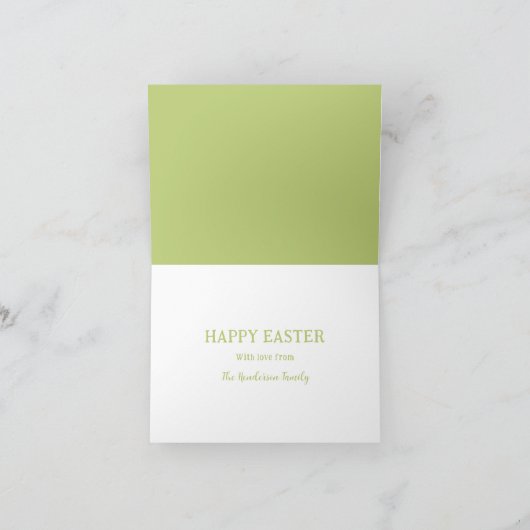 Carte Bunny de Pâques et Boho Fleur sauvage (Intérieur)