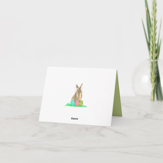 Carte Bunny de Pâques et Boho Fleur sauvage (Dos)