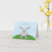 Carte Bunny de Pâques Hoppy (Fleur jaune)